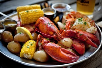 Authentic New England Clambake: A Feast of Lobster and Clams Paired with Ales and Beer