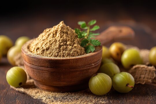 Amla Powder: Natural Ayurvedic Remedy Made from Raw Indian Gooseberry for Health and Wellness