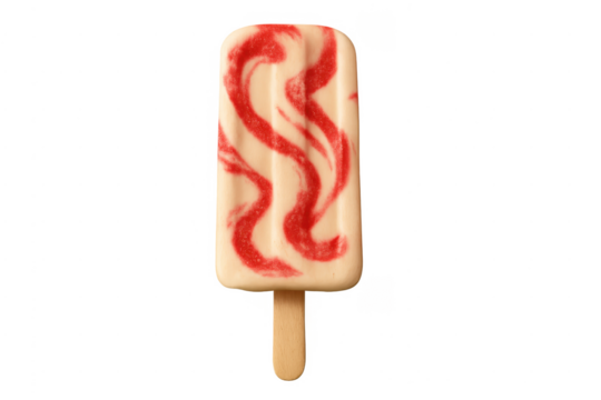 Vanilla strawberry swirl ice cream bar on stick - Powered by Adobe