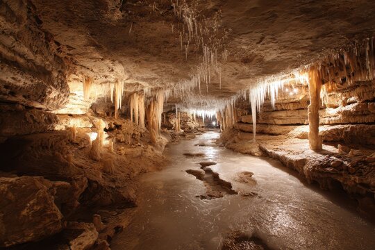 Frozen Niagara: An Icy Marvel Within Mammoth Cave National Park, Kentucky - A UNESCO World Heritage Site Since 1981