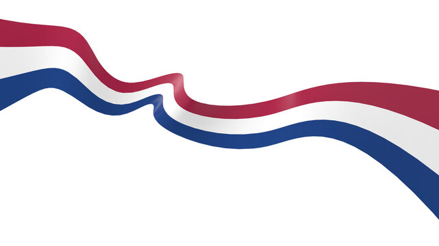 render of dutch flag ribbon, Netherlands flag