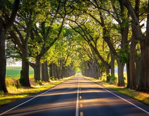 Fototapeta premium scenic tree lined road