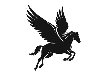 Obraz premium Pegasus silhouette on white background