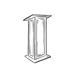 Lectern drawing, used for speeches and school events.