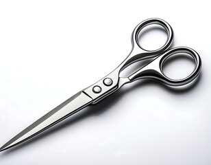 Fototapeta premium Isolated handheld scissors on a pristine white background