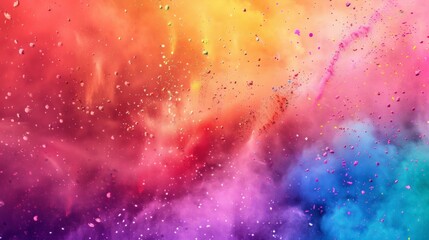 Stunning vibrant explosion of colorful powder creates a dynamic, energetic background for creative projects and Holi festival designs, perfect for adding a burst of joy