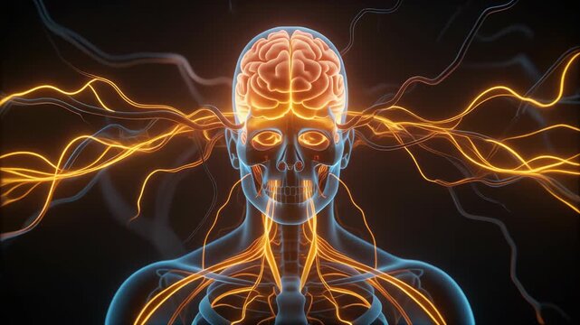 Animated Visualization of Human Brain and Neural Pathways