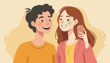 Teenagers taking a fun birthday selfie with warm smiles and cheerful expressions