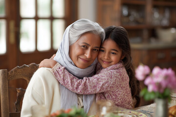 Heartwarming Embrace Between Grandmother and Granddaughter