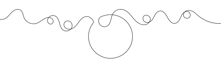 WebRound shape in continuous line art style in continuous line drawing style. Minimalist round shape sketch in black linear isolated on white background. Vector illustration .EPS 10 .