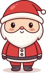 Santa Claus Mascot Vector – Solid Color Christmas Illustration