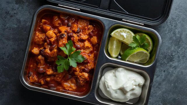 Savory Meal Prep Box with a perfect Lime and Sour Cream combo