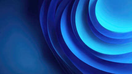 concentric swirling layers and curves in gradient of cobalt and azure blues, conveys dynamic motion, depth, technology with its smooth, flowing, futuristic design. Ideal for digital art backgrounds.