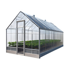 Obraz premium A modern greenhouse with transparent panels for plant cultivation