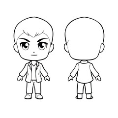 Chibi Character Sheet Vector (Turnaround Template)