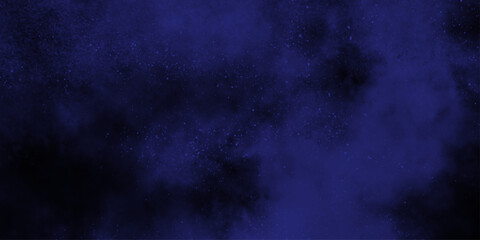 Demin Fog or smoke color isolated background for effect, text or copyspace. Blue and purple steam on a black background.