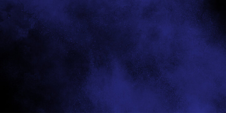 Demin Fog or smoke color isolated background for effect, text or copyspace. Blue and purple steam on a black background.
