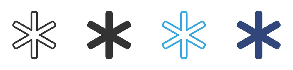 Asterisk icon set, vector illustration . 