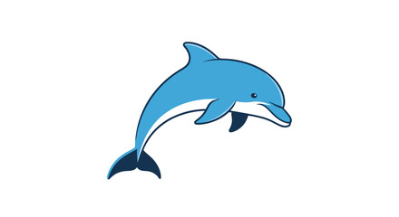 Fototapeta premium A vibrant blue dolphin gracefully leaping out of the ocean water during the day.