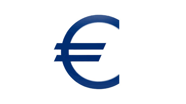 Vector illustration of blue euro currency symbol on a transparent background
