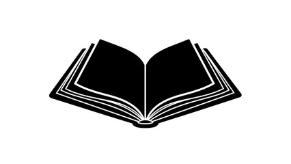 Vector illustration&nbsp;of open book icon, black silhouette, on a transparent background