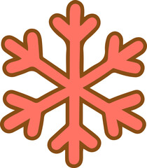 Red Snowflake Icon - Winter Season Symbol for Holiday & Cold Weather Design