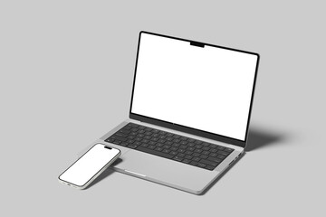 Laptop and Phone Blank Mockup