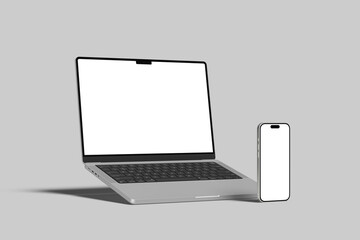 Laptop and Phone Blank Mockup