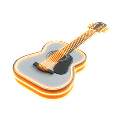 Obraz premium Neon - lit acoustic guitar with glowing strings and sleek design