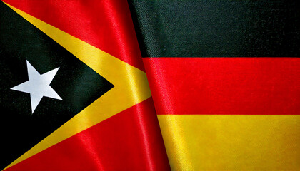 Fototapeta premium ドイツの国旗と東ティモールの国旗(Germany Flag & Timor-Leste flag.) 