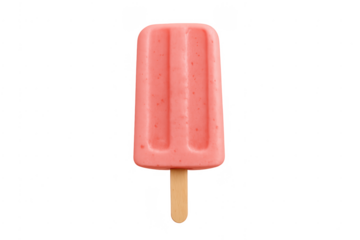 Strawberry ice pop on a stick provides a refreshing cool snack
