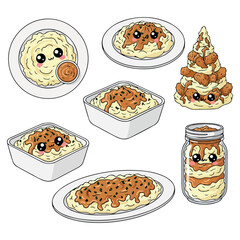 Mashed Potatoes and Gravy Vector. Mashed Potatoes and Gravy  Vector bundle. Mashed Potatoes and Gravy vector, illustration, lineart, clipart 