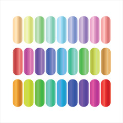 Set of colorful gradient pastel elongated shapes