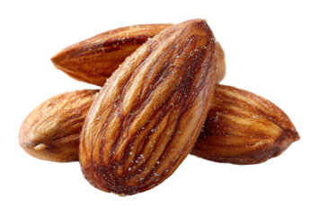 Nutritious almonds food natural light isolated on transparent background