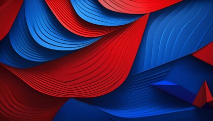 abstract geometric blue and red layers