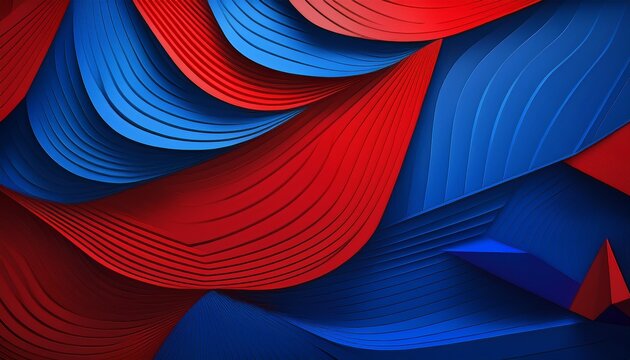 abstract geometric blue and red layers