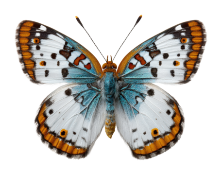Colorful butterfly display nature isolated on transparent background