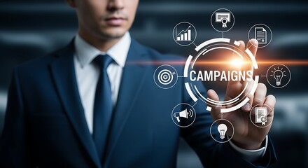 Robotic hand places a wooden block with icons representing innovation, search, and technology, symbolizing ai development