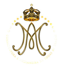 Anagrama da Sant&iacute;ssima Virgem Maria, Corredentora e Medianeira de todas as Gra&ccedil;as - Ilustra&ccedil;&atilde;o 3D