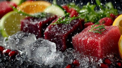 Fresh Fruit and Vegetable Water Splash