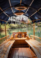 Pletna Boats At Lake Bled, Slovenia On An Autumn Afternoon