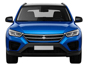 Naklejka premium blue car isolated on white