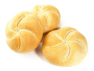Food - Classic German Bread Rolls on white Background