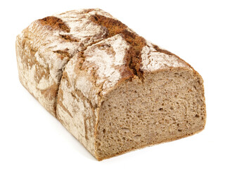 Food - Tin Loaf - Bread on white Background