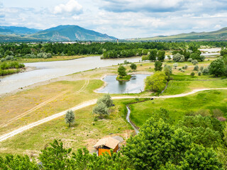 view of Kura riverside from Uplistsikhe Cave Town