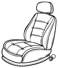 Obraz premium Automobile seat sketch with intricate seamwork highlighting car interior comfort and style