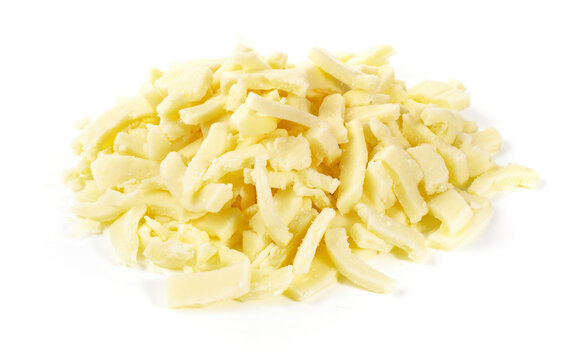 Food - Grated Pizza Cheese on white Background