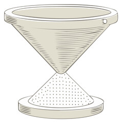 Illustration of pour over coffee maker set, simple coffee brewing method for home use