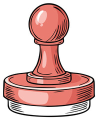 Retro ink stamp with a smooth ball handle and textured base