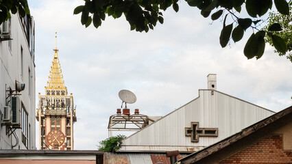 panoramic view of roofs in Batumi city, Georgia